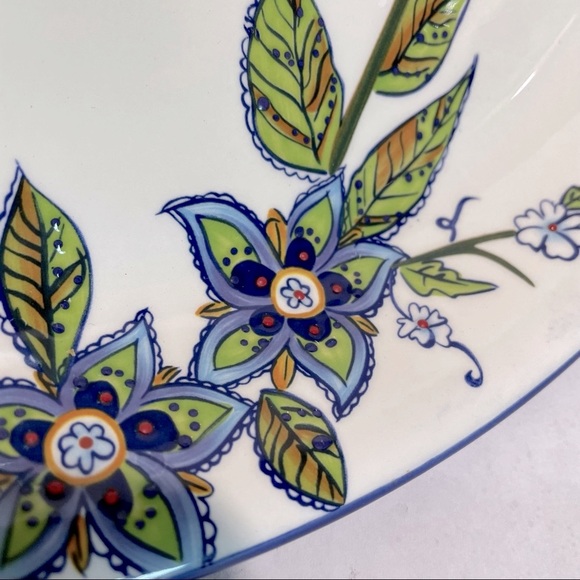 Home Accents White blue Floral serving appetizer platter veggie tray - Picture 3 of 11